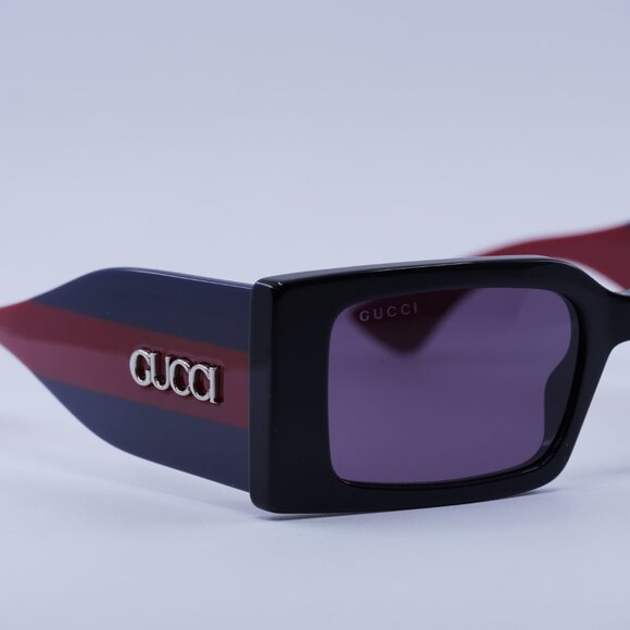?️ New Gucci GG1860S 004 Sunglasses - Black/Blue/Red Frame, Violet Lenses main image 8